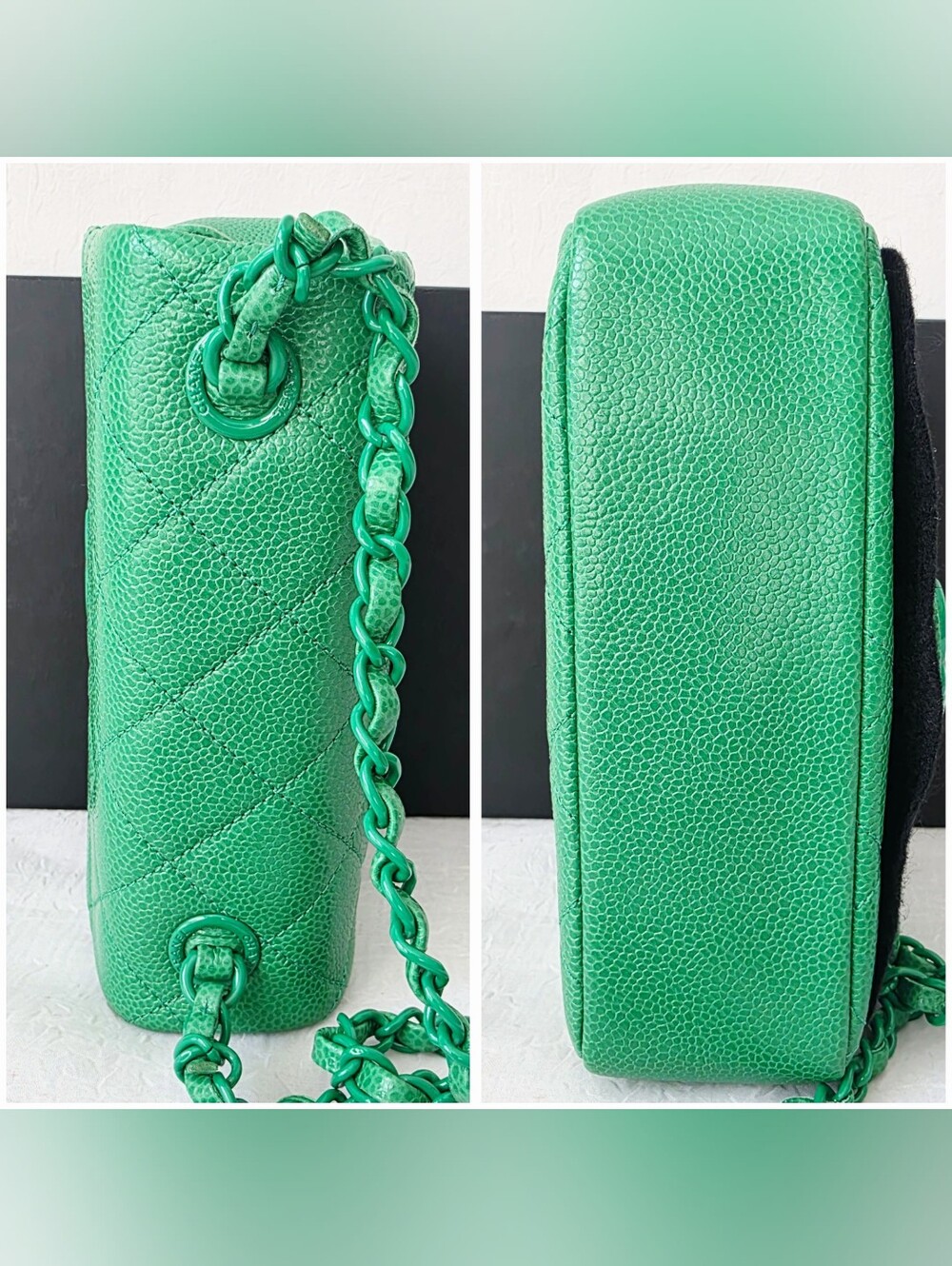 Auth CHANEL Quilted Caviar Incognito Mini Flap Crossbody Bag - Picture 9 of 11